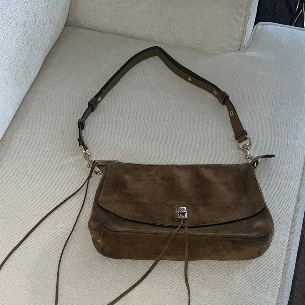 Rebecca Minkoff Elegant Brown Suede Shoulder Bag